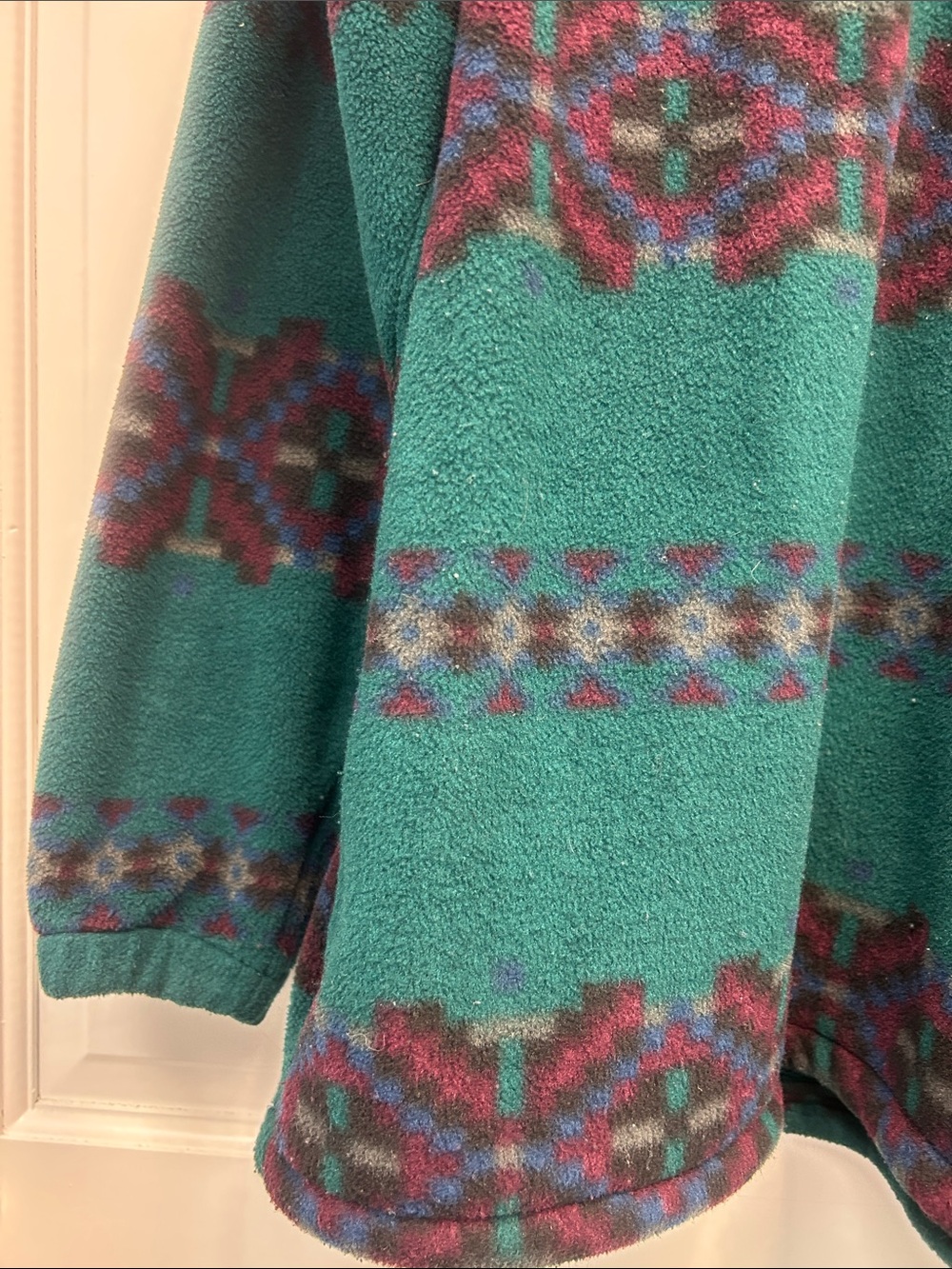 EUC Vintage Eddie Bauer Polartec Aztec Geometric Pattern 1/4-zip Fleece Pullover - Picture 4 of 7
